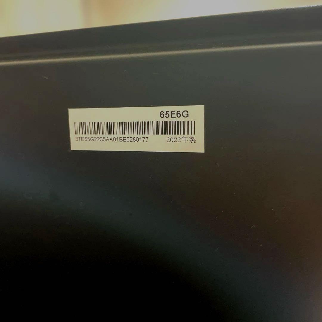 2022年製 Hisense 65インチ 4Kテレビ