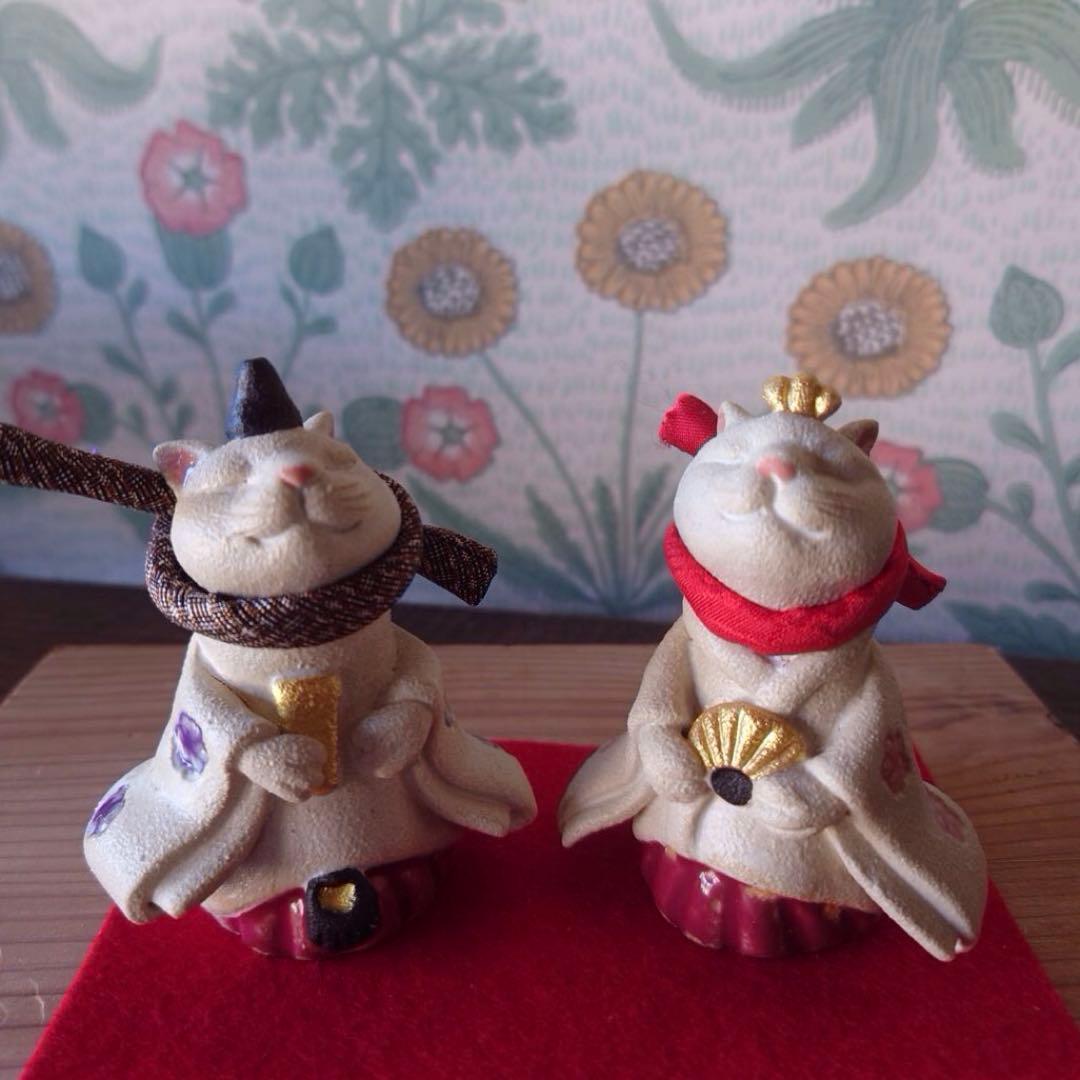 ねこ雛　m(=✧ω✧=)m✧ ✧ ✧ 立ち雛　猫ひな