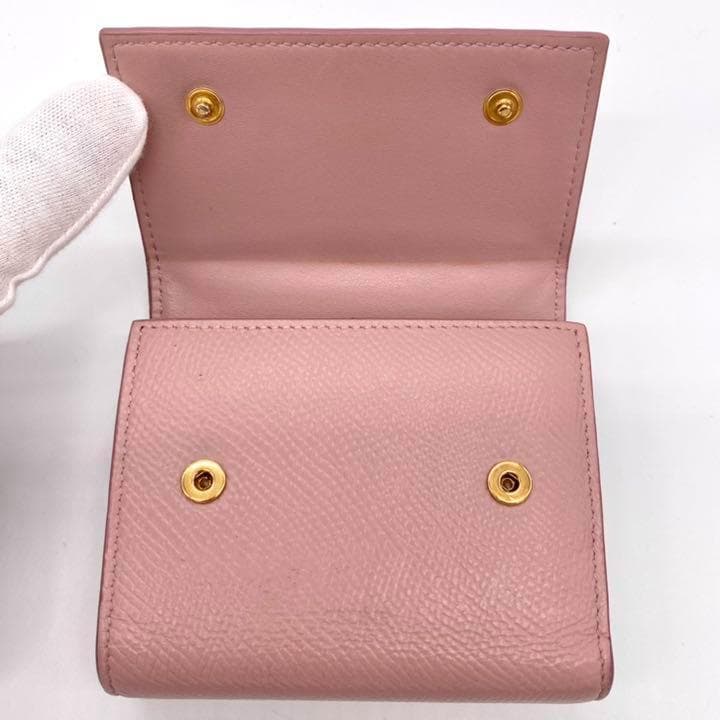 【大特価‼︎】セリーヌ スモールトリフォールド 折り財布 ピンク 鑑定済み■