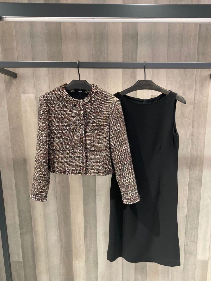 セオリーツイードジャケット　マルチカラー　ショートジャケット　２