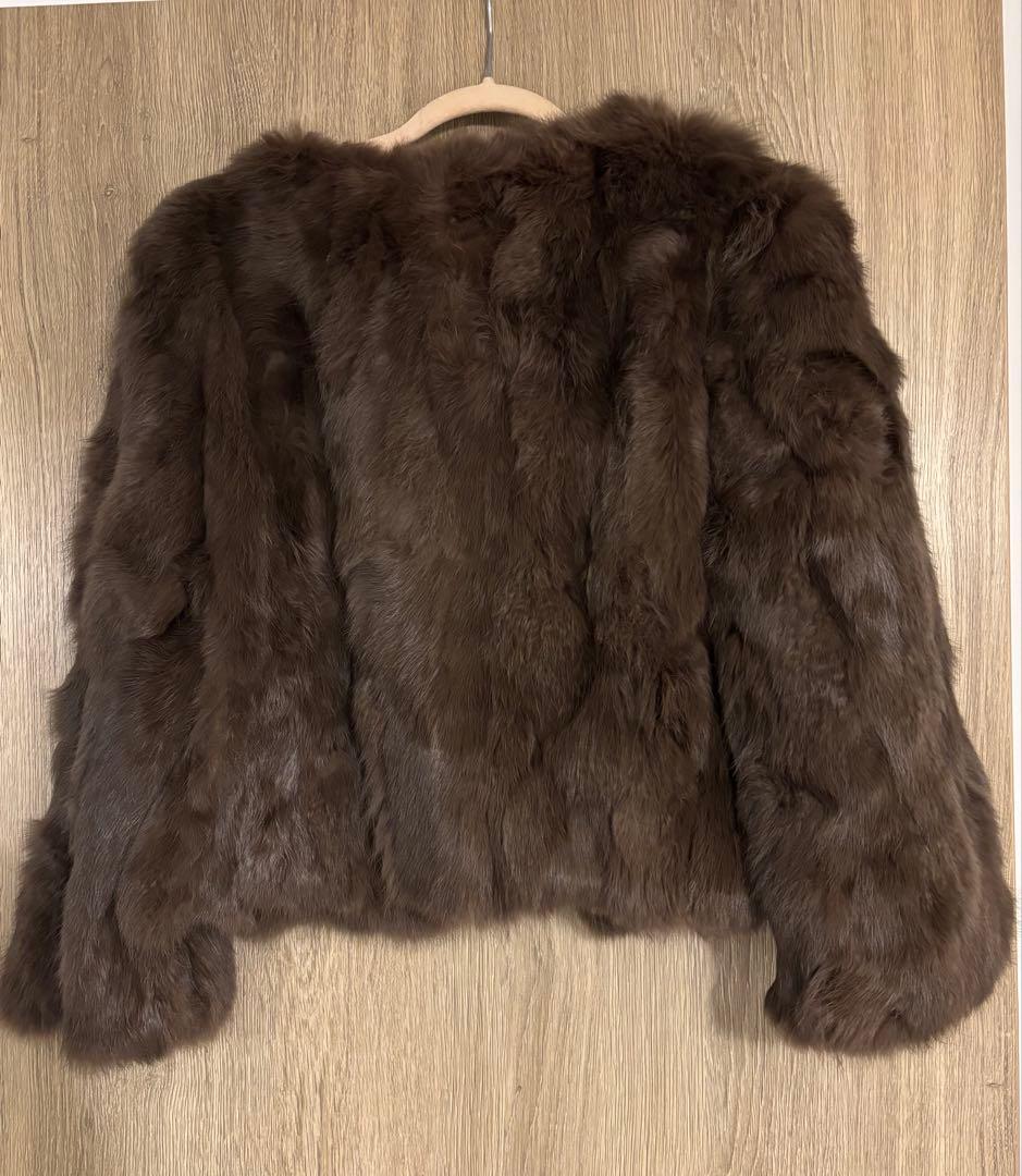 新品【ジェイホワイト】定価5.3万円 ラビット ファー　ジャケット　ブラウン