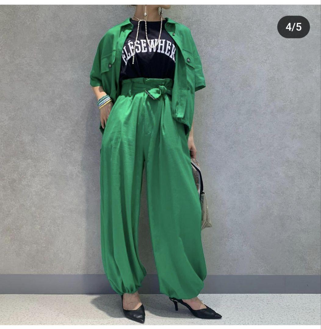 なが様 RISLEY セットアップ グリーン シャツ パンツ リズレイ リズレー