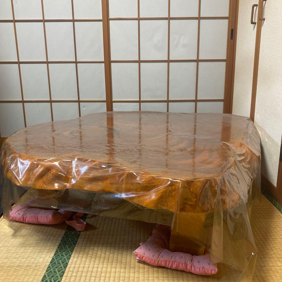 木製オーバルテーブル 大きめ 未使用