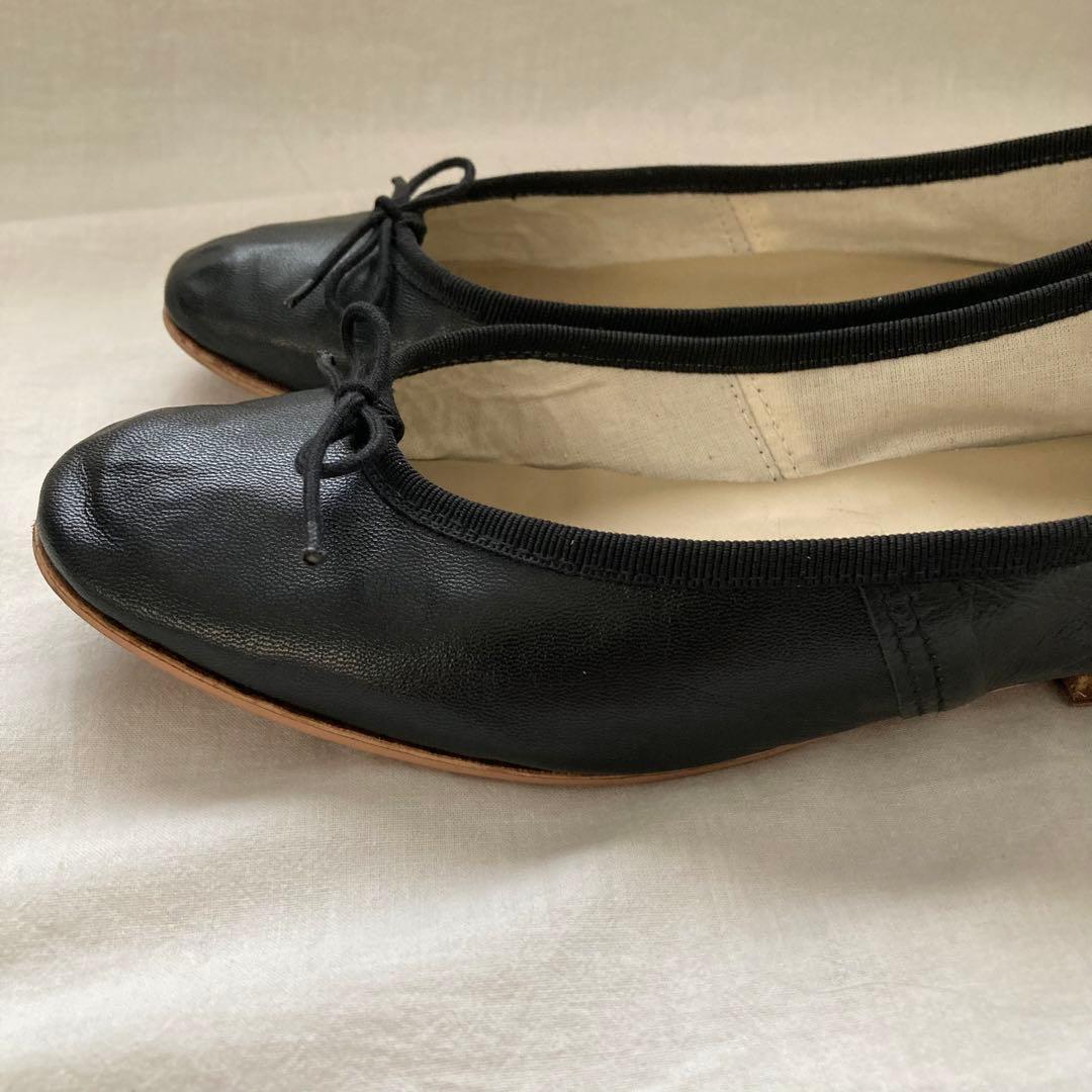 美品✨ PORSELLI ポルセリ　バレーシューズ　36 ブラック　レザー