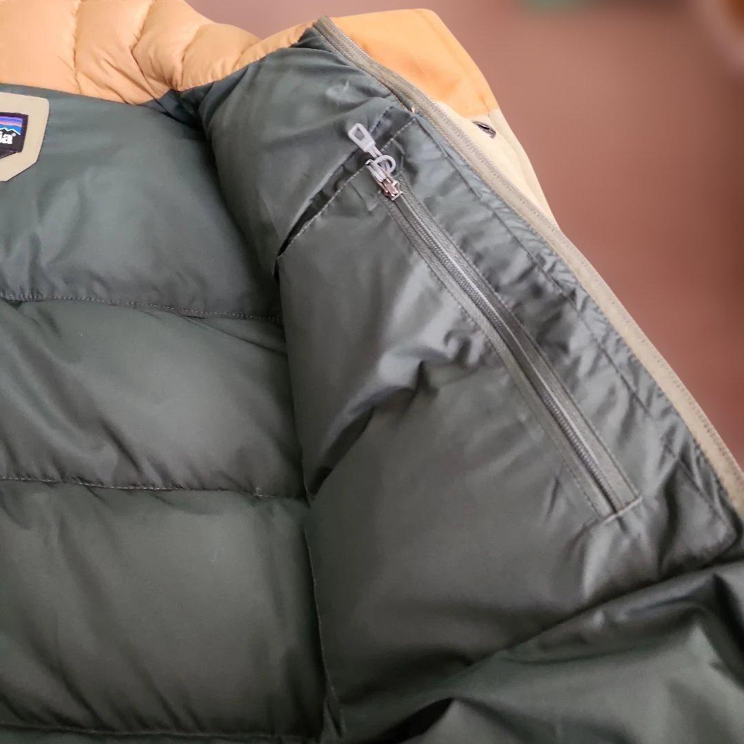 パタゴニア、ダウンベスト、L 、モスグリーンとカーキー