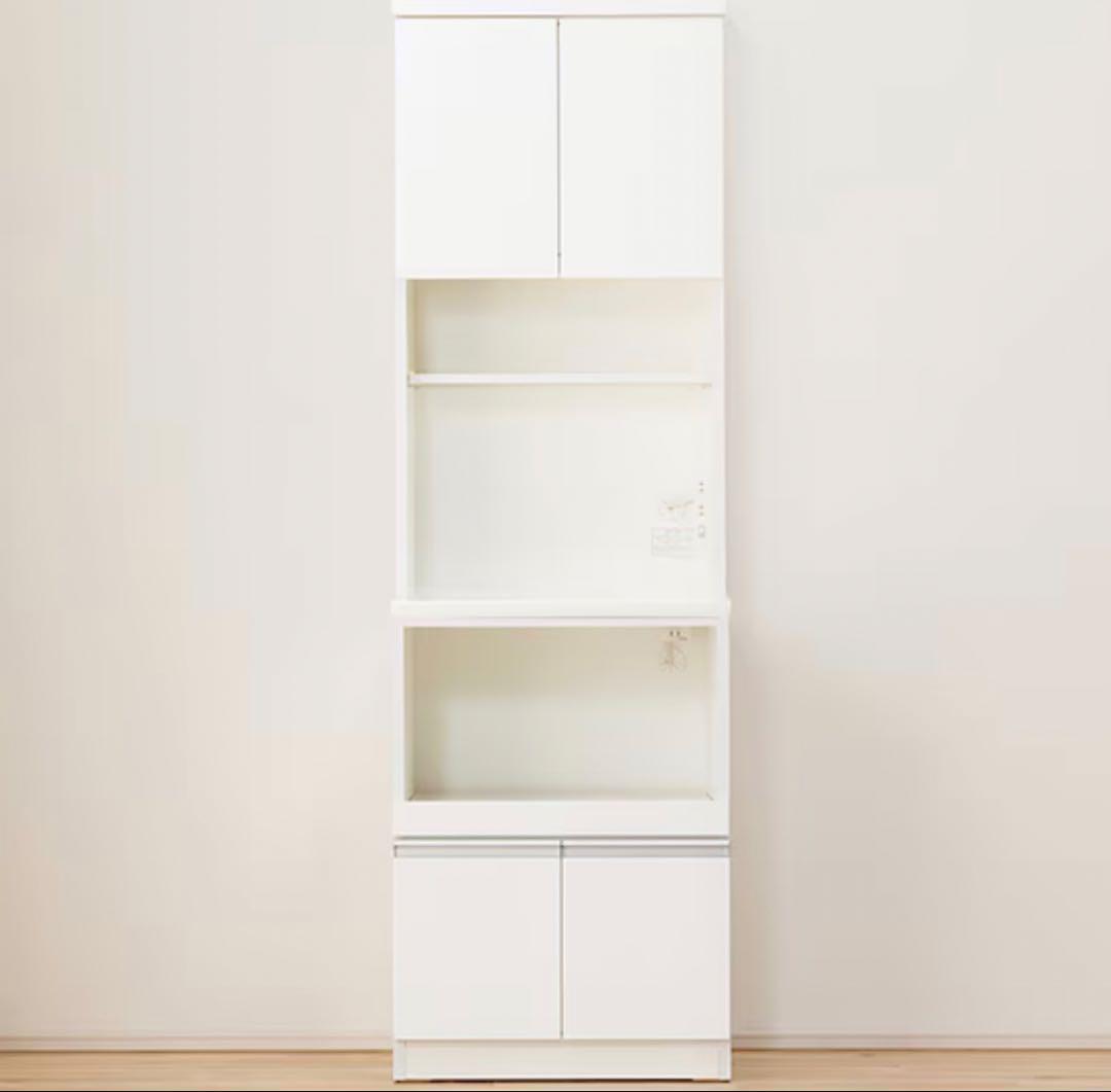 ニトリ　ホワイト レンジボード 高い収納棚