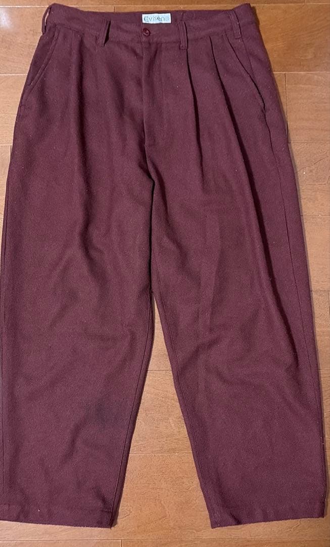 Evisen Skateboard ワイドテーパードパンツ バーガンディ