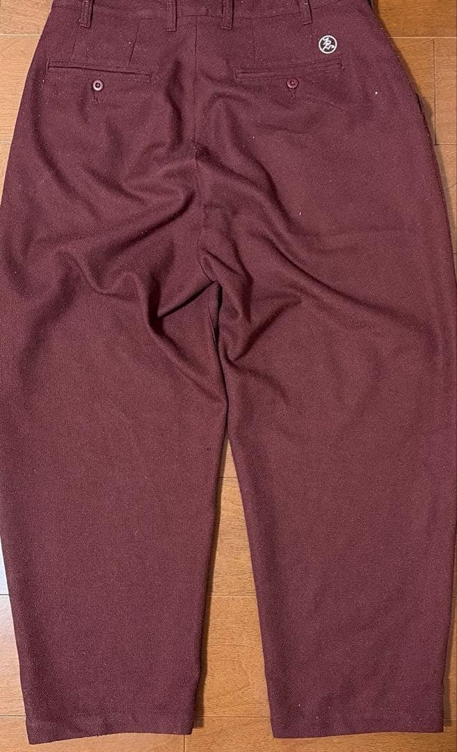 Evisen Skateboard ワイドテーパードパンツ バーガンディ