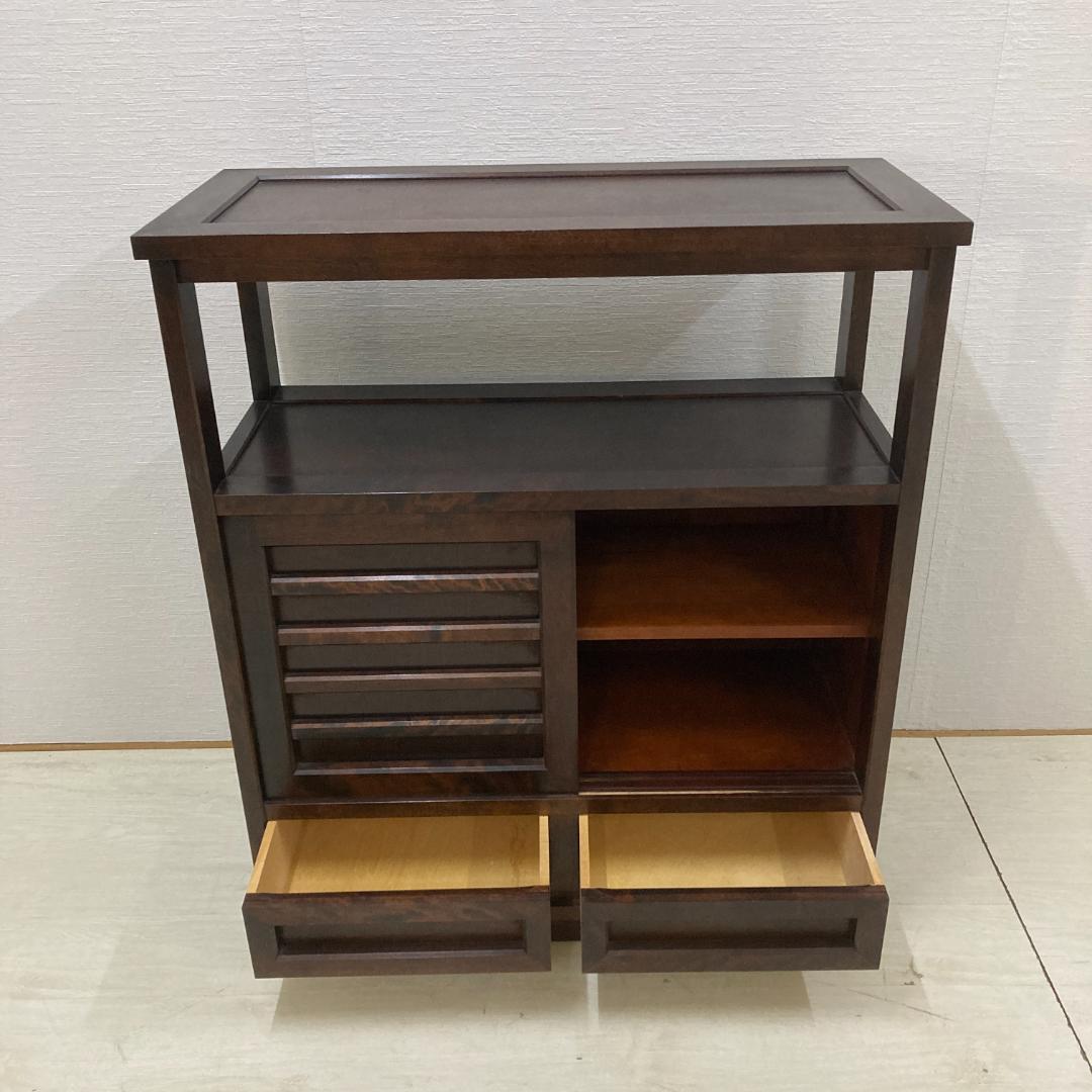 北海道民芸家具 茶棚 茶箪笥 飾り棚 　キャビネット　樺 無垢材　古民家