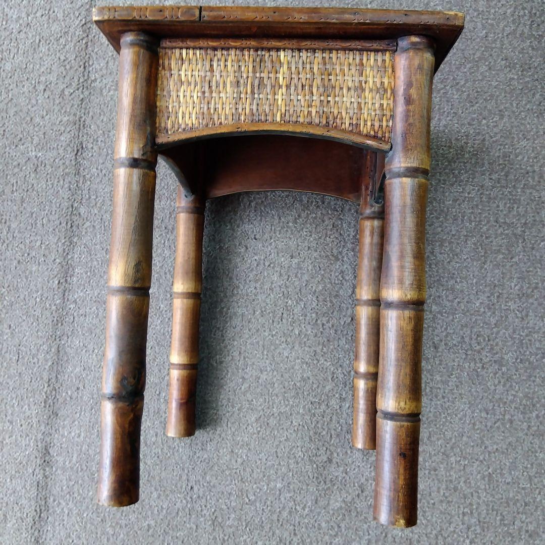 『希少』ラタン　アンティーク　サイドテーブル