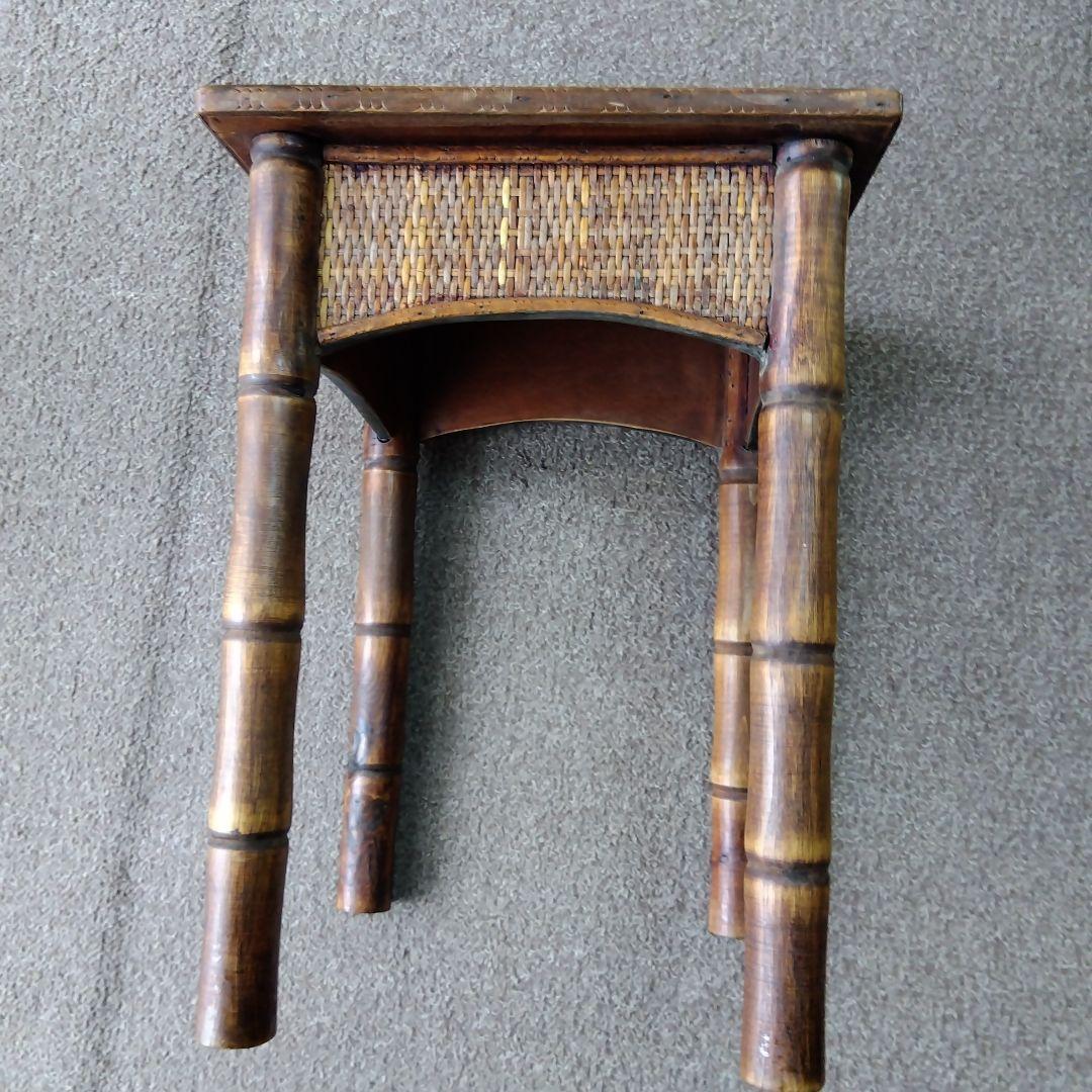 『希少』ラタン　アンティーク　サイドテーブル