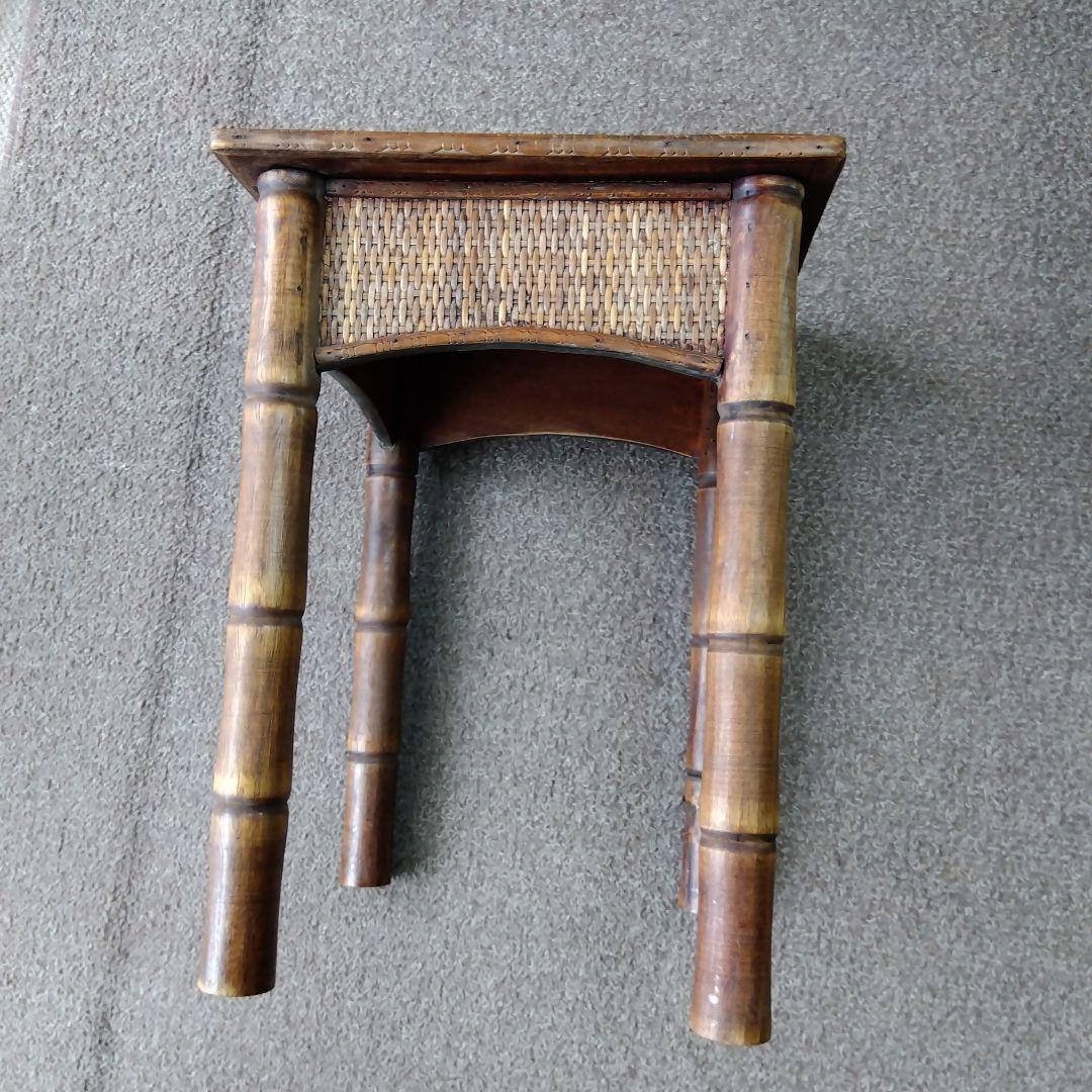 『希少』ラタン　アンティーク　サイドテーブル
