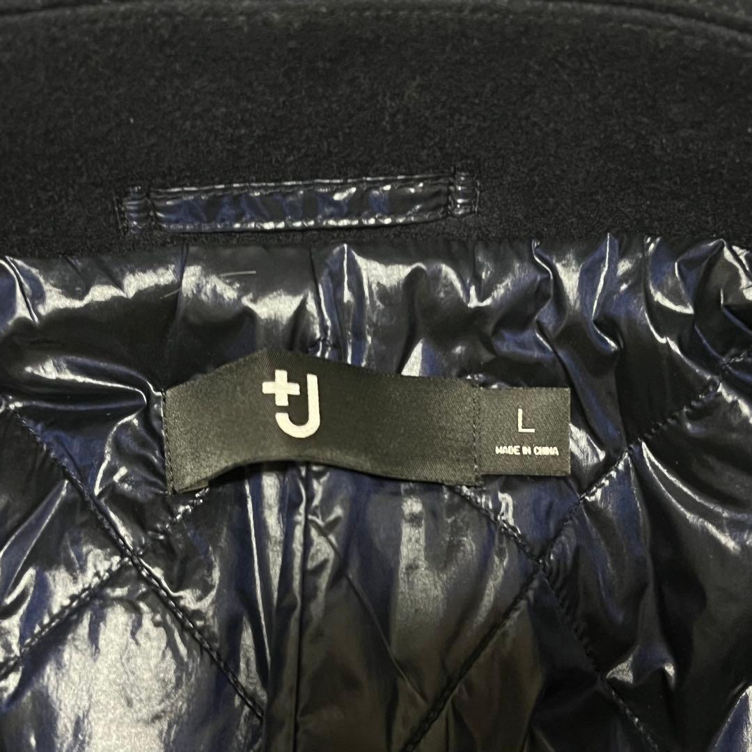 ✨美品✨ ユニクロ +J ウールブレンドオーバーサイズピーコート ネイビー L