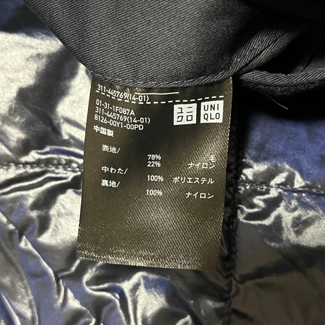 ✨美品✨ ユニクロ +J ウールブレンドオーバーサイズピーコート ネイビー L