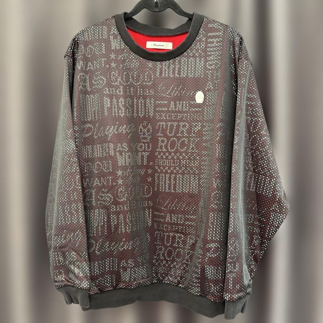 Russeluno ラッセルノ トレーナー 黒×レッド メッシュ　メンズ