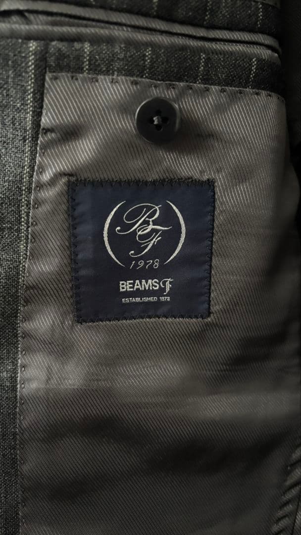 【美品】ビームスエフ Savile Clifford グレー ストライプスーツ