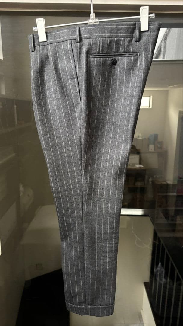 【美品】ビームスエフ Savile Clifford グレー ストライプスーツ