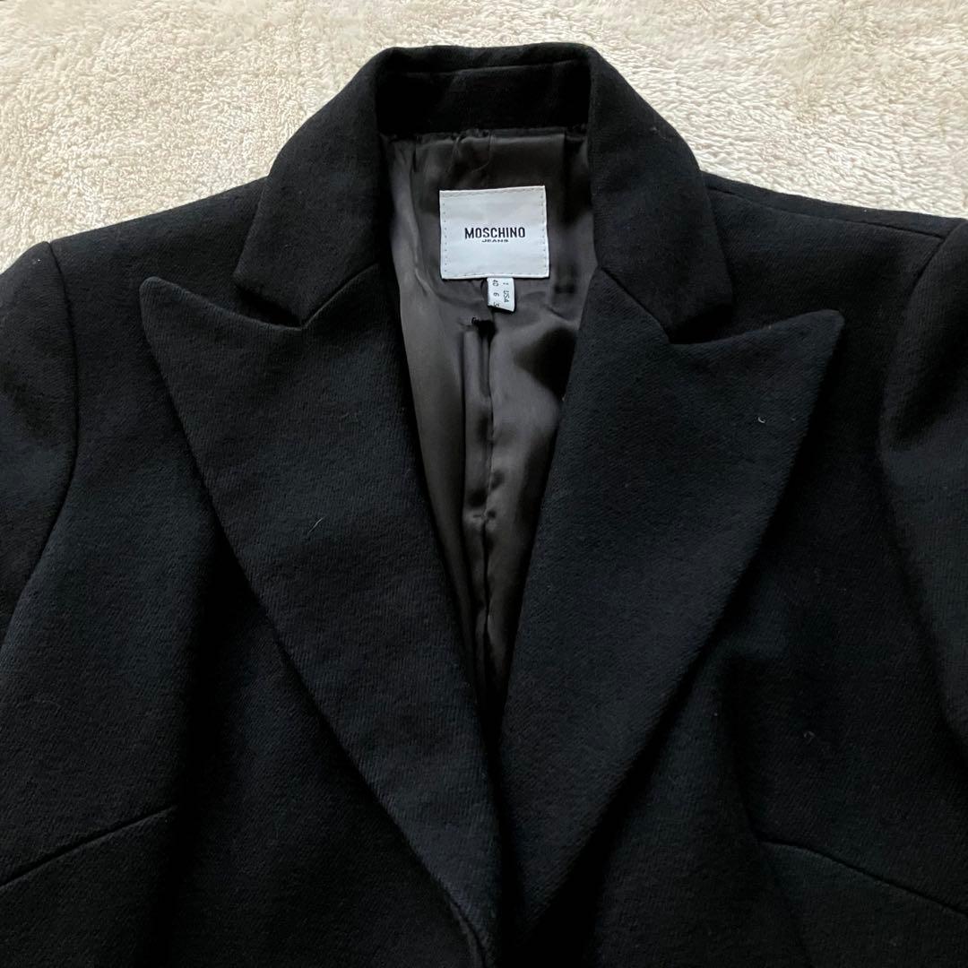 イタリア製 モスキーノ MOSCHINO コットン ウール チェスター コート