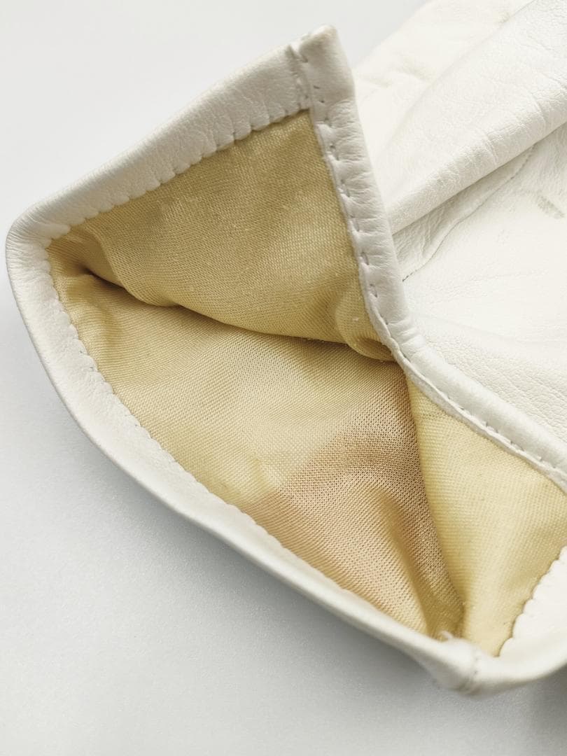 HERMES エルメス レザーグローブ 手袋 7 1/2 ホワイト 白