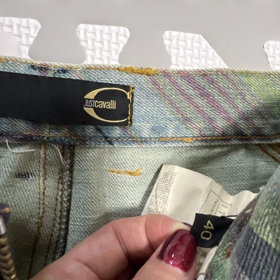 JUSTCavalli フラワープリントデニムスカート