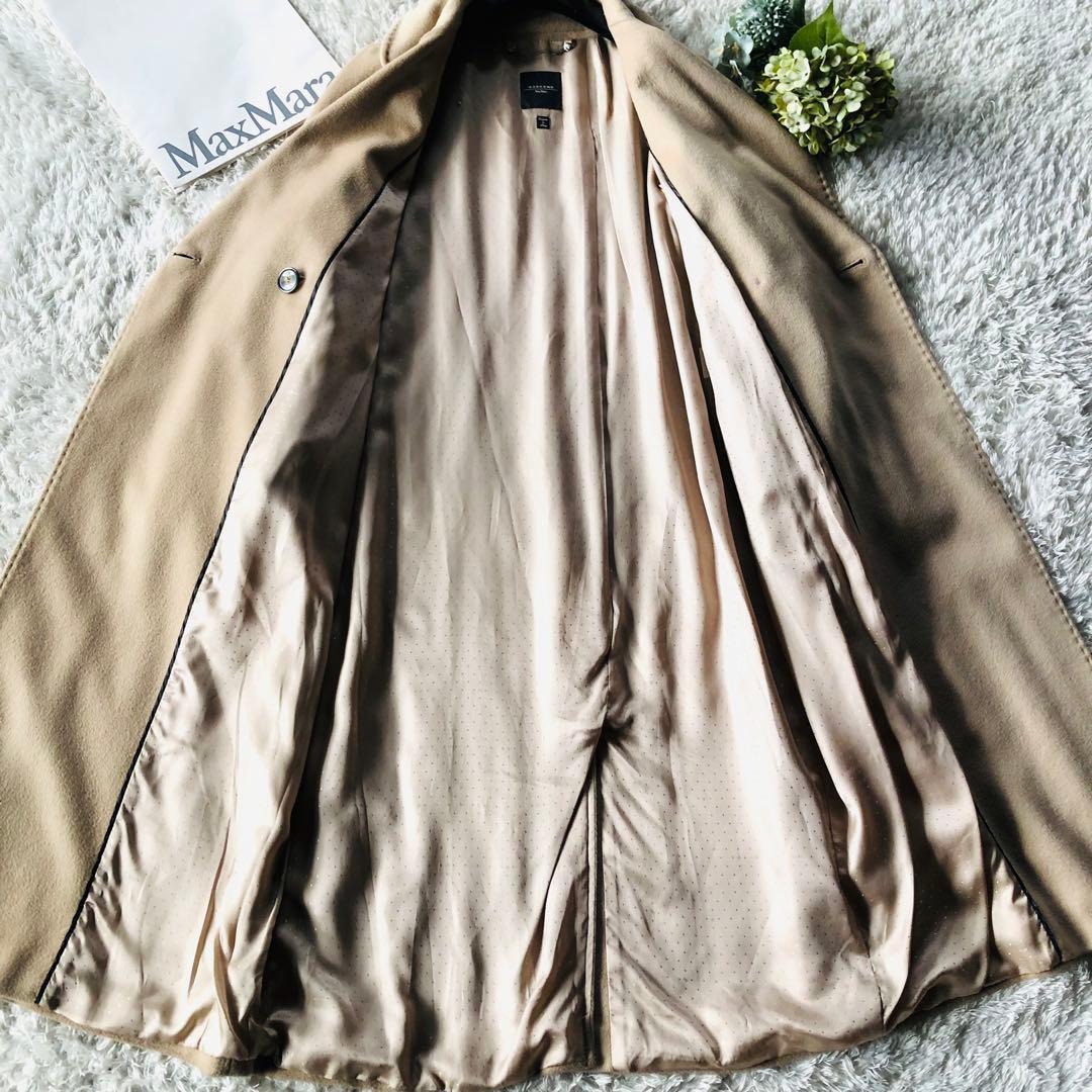 42大きめ✨現行モデル 美品 マックスマーラ ベルテッドコート 女優襟 ベージュ
