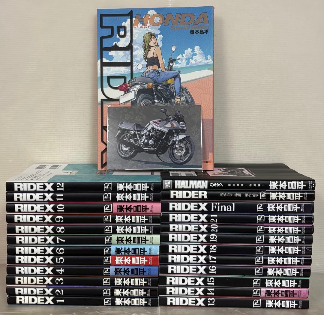 【I771m】《状態良好》 RIDEX21巻全巻セット+ 他4冊計25冊ハガキ付