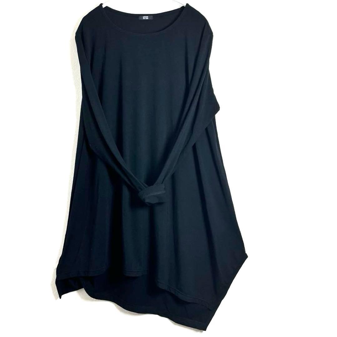 モユル　アシンメトリー　黒　長袖　チュニック　ワンピース　モード系