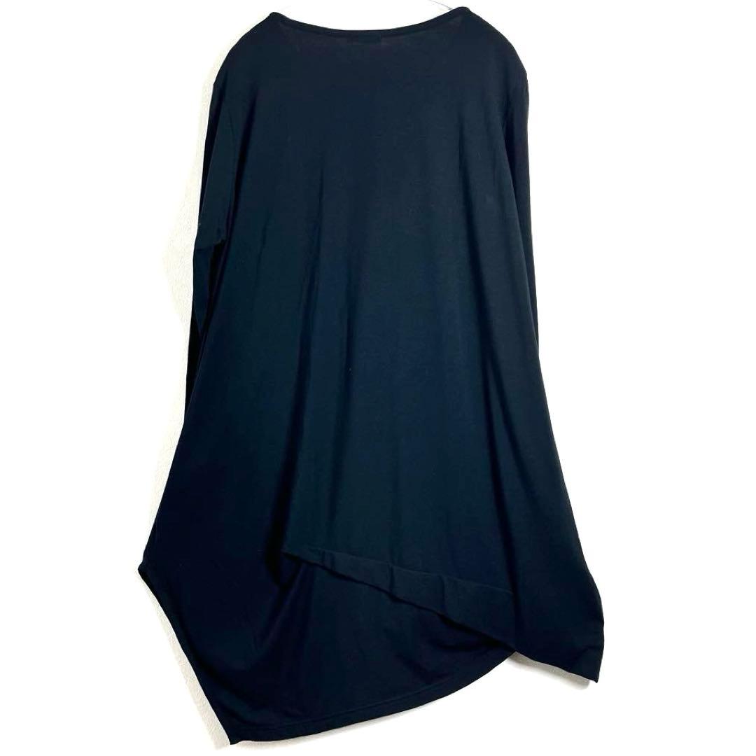 モユル　アシンメトリー　黒　長袖　チュニック　ワンピース　モード系