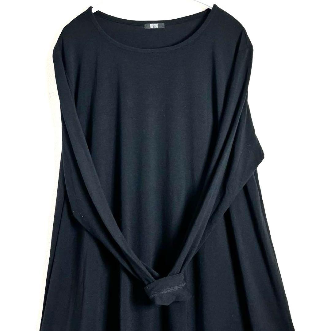 モユル　アシンメトリー　黒　長袖　チュニック　ワンピース　モード系