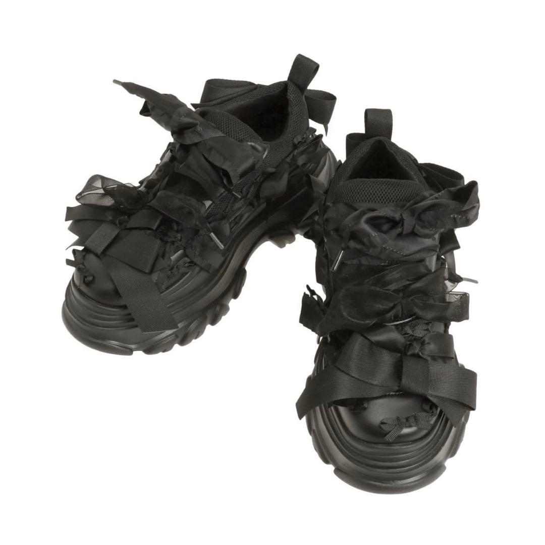 merry jenny 真中まな ribbon リボン スニーカー ブラック