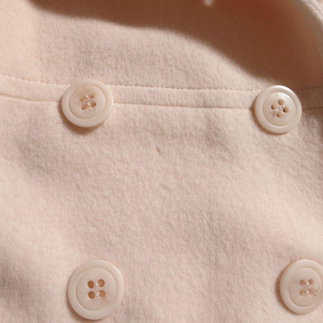 バーバリーブルーレーベル ピーコート アンゴラ アルパカ メガチェック アイボリ