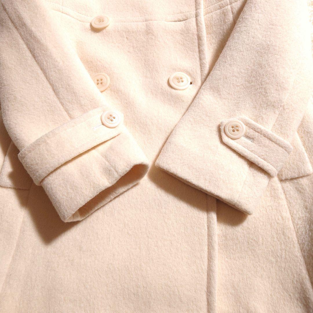 バーバリーブルーレーベル ピーコート アンゴラ アルパカ メガチェック アイボリ