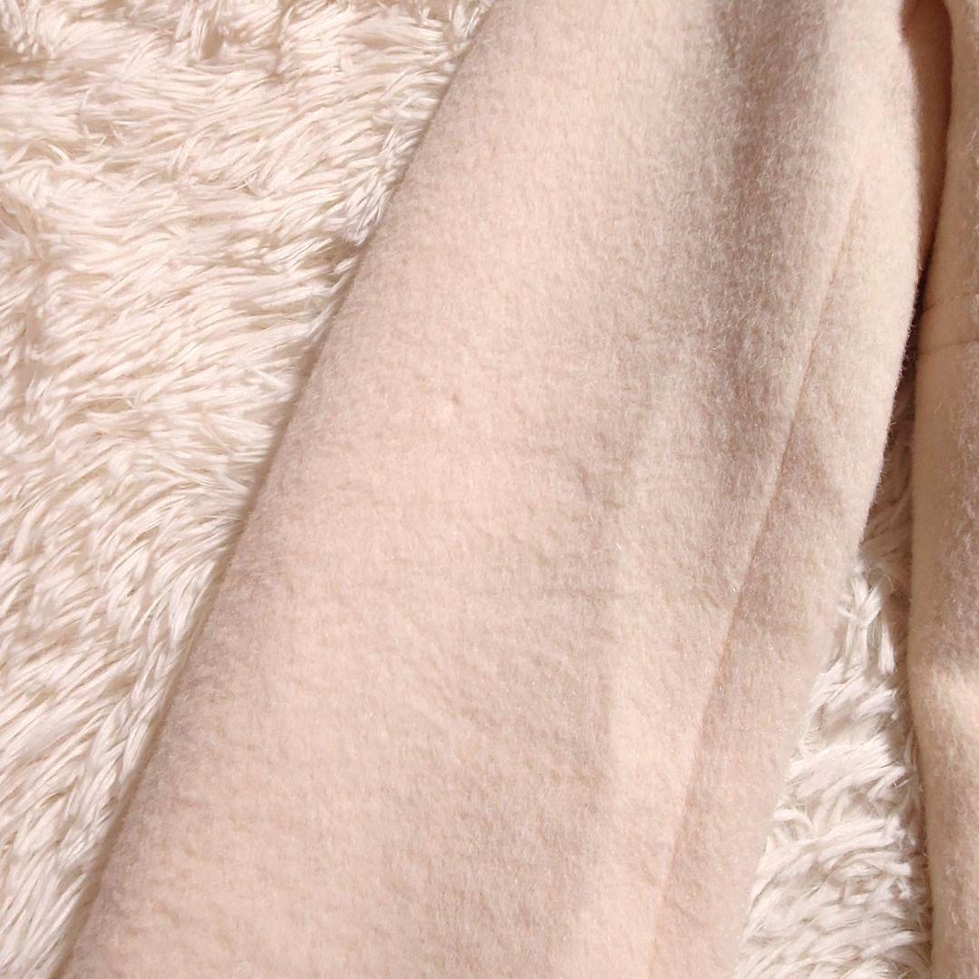 バーバリーブルーレーベル ピーコート アンゴラ アルパカ メガチェック アイボリ