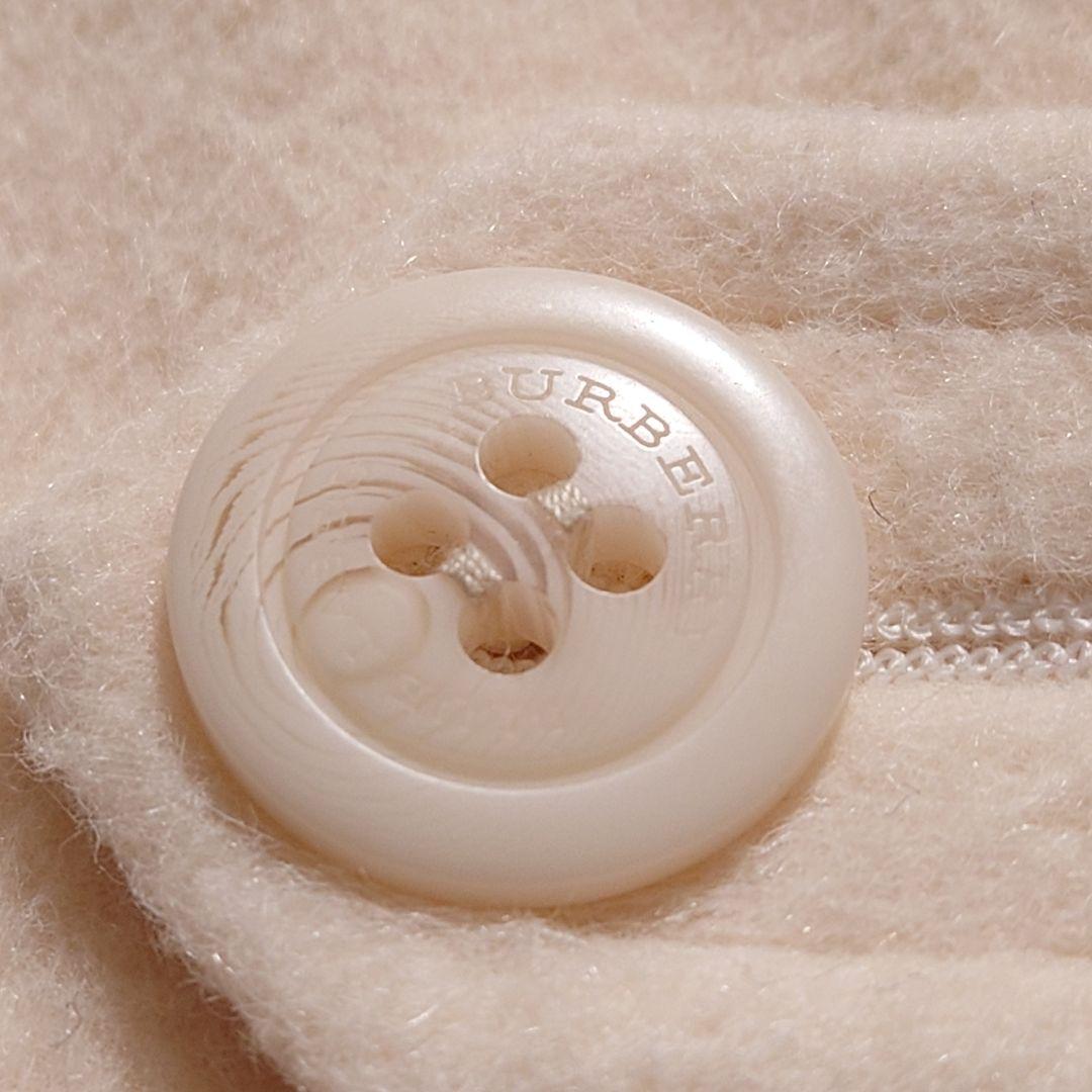 バーバリーブルーレーベル ピーコート アンゴラ アルパカ メガチェック アイボリ