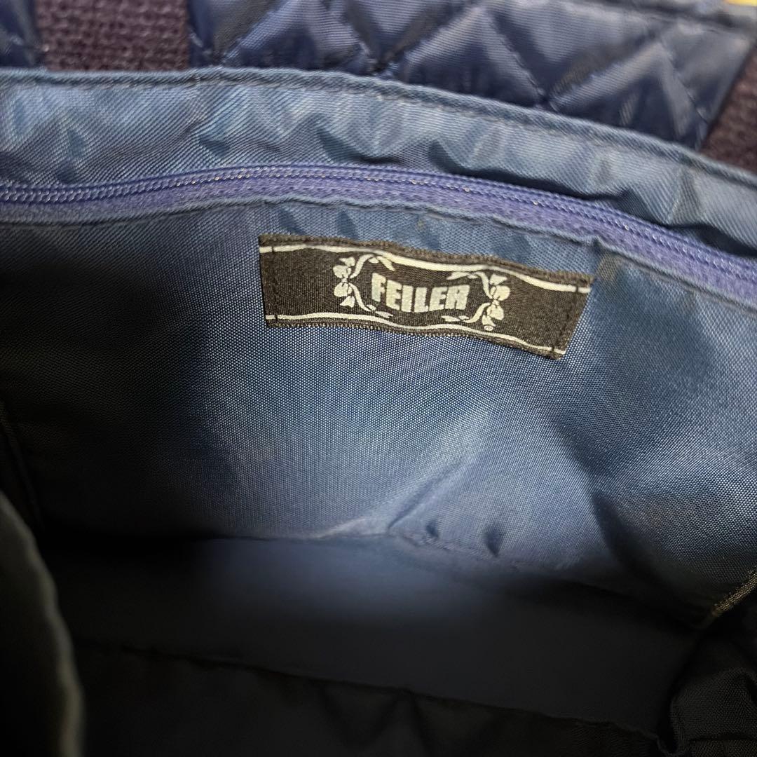 ネイビー刺繍トートバッグ