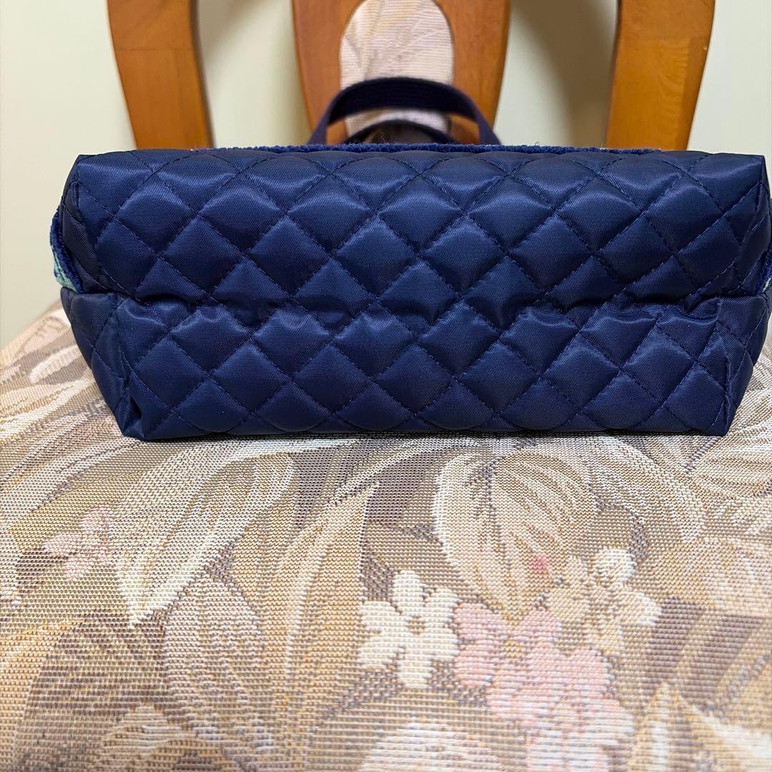 ネイビー刺繍トートバッグ