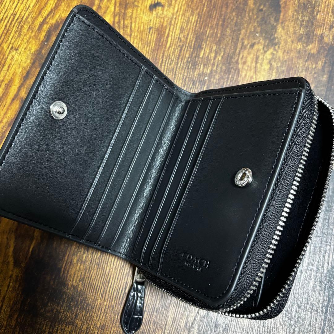 COACH コーチ クロコダイル エンボスド レザー 折財布