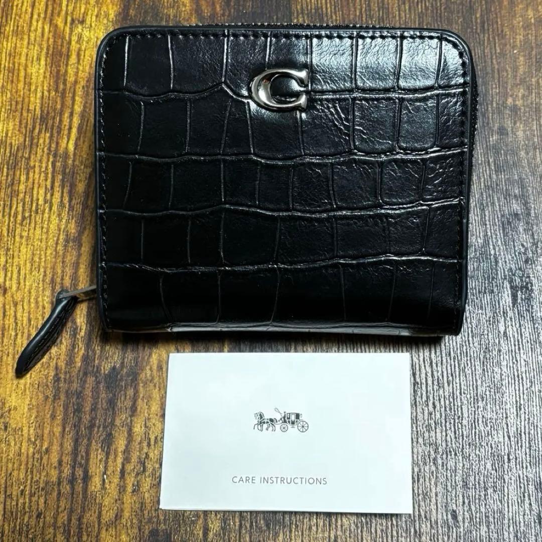 COACH コーチ クロコダイル エンボスド レザー 折財布