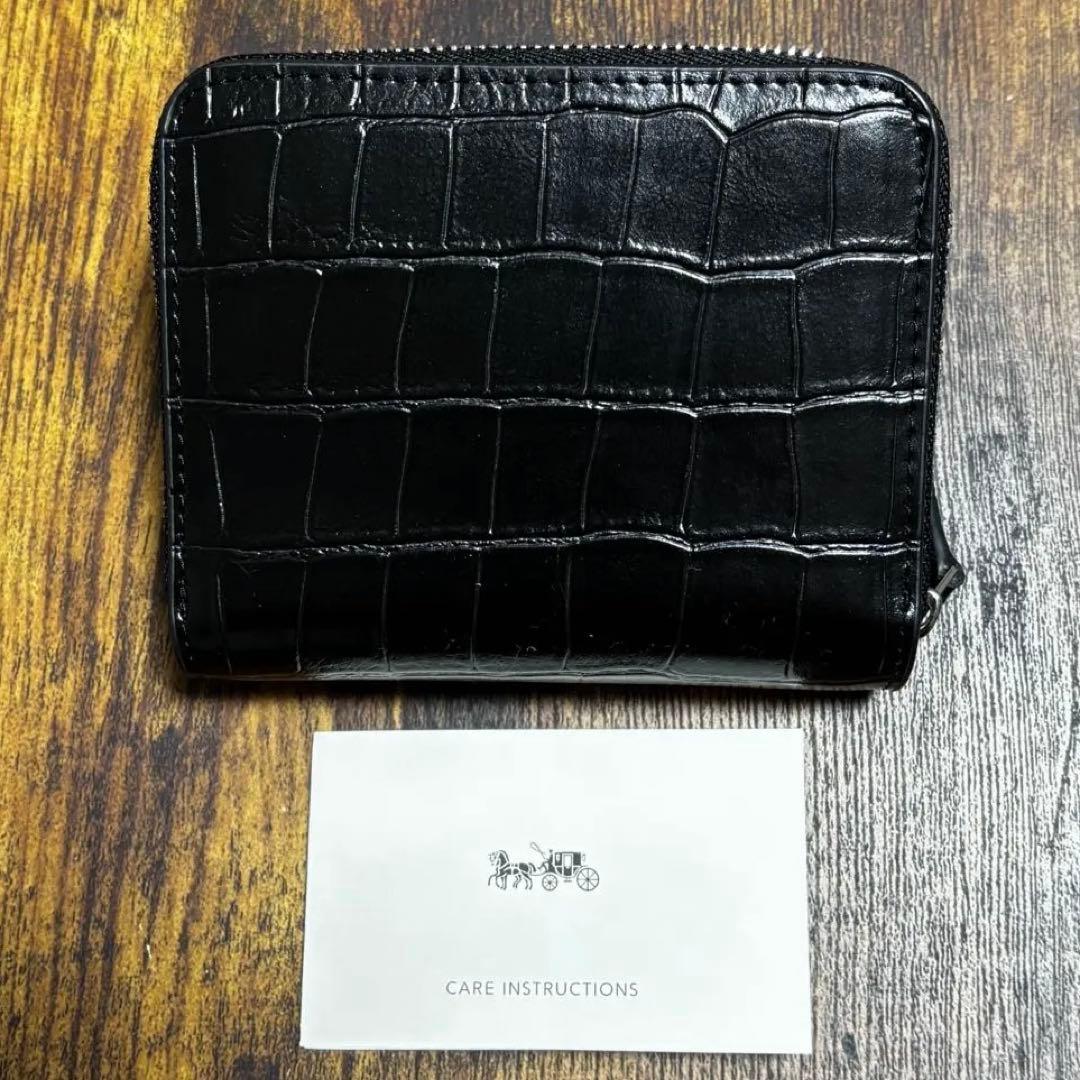 COACH コーチ クロコダイル エンボスド レザー 折財布