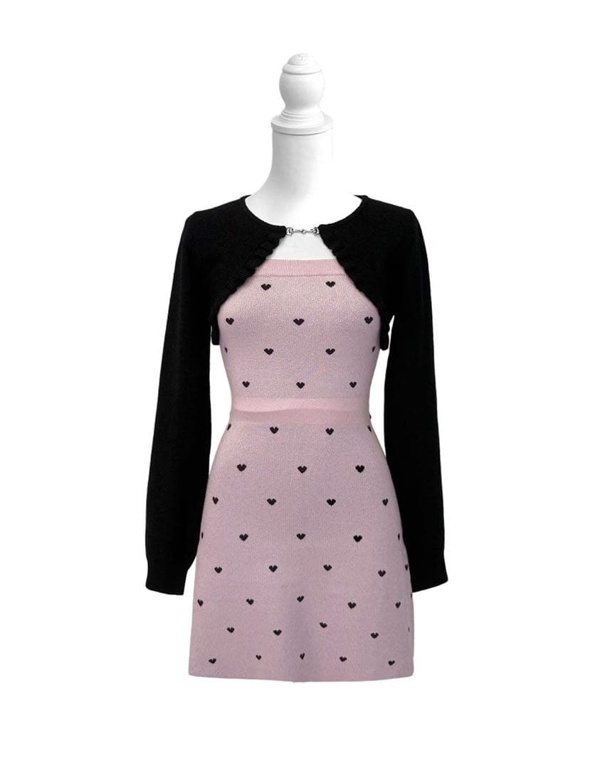 ♡ HONEY MEW Luv シャギーアンサンブルワンピース ピンク F