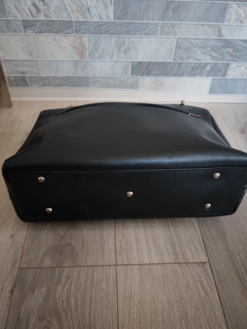 濱野皮革工芸 グレースディライトトートA4収納トートバッグ ブラック×シルバー