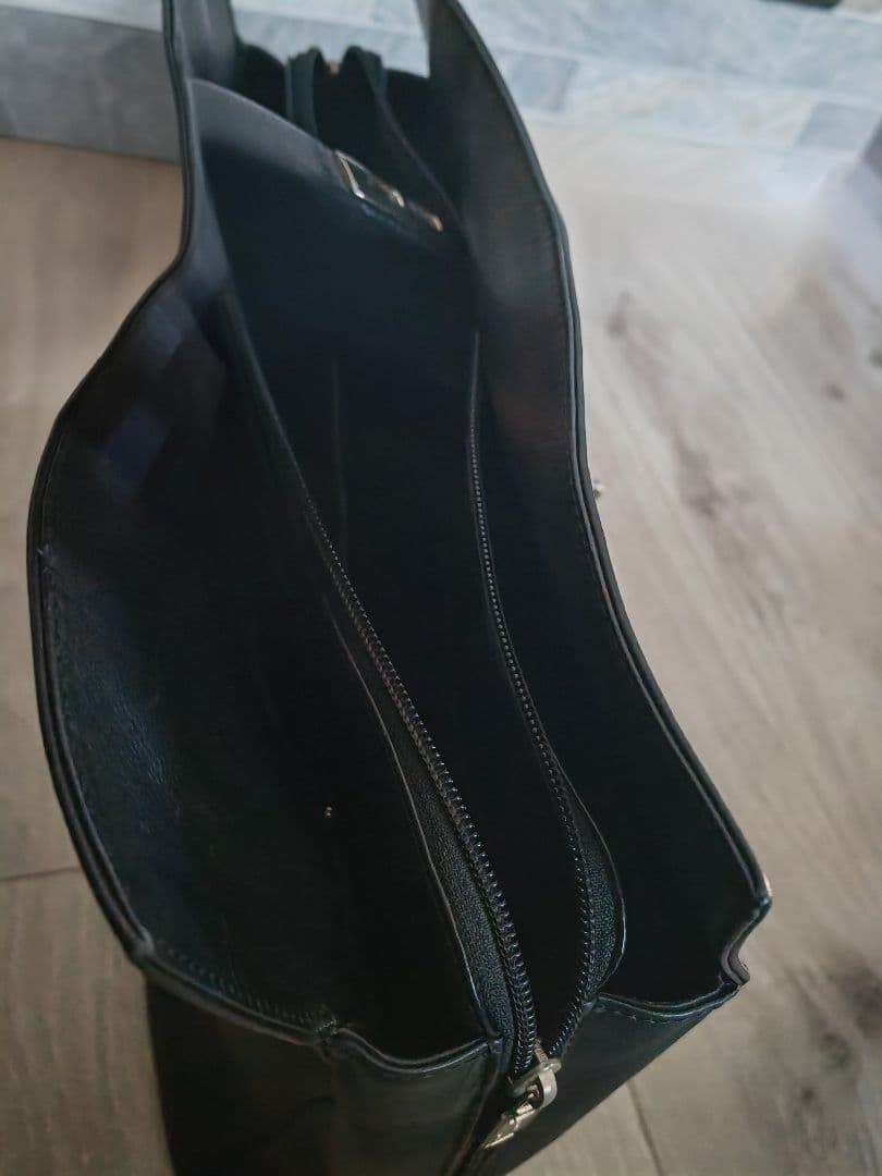 濱野皮革工芸 グレースディライトトートA4収納トートバッグ ブラック×シルバー