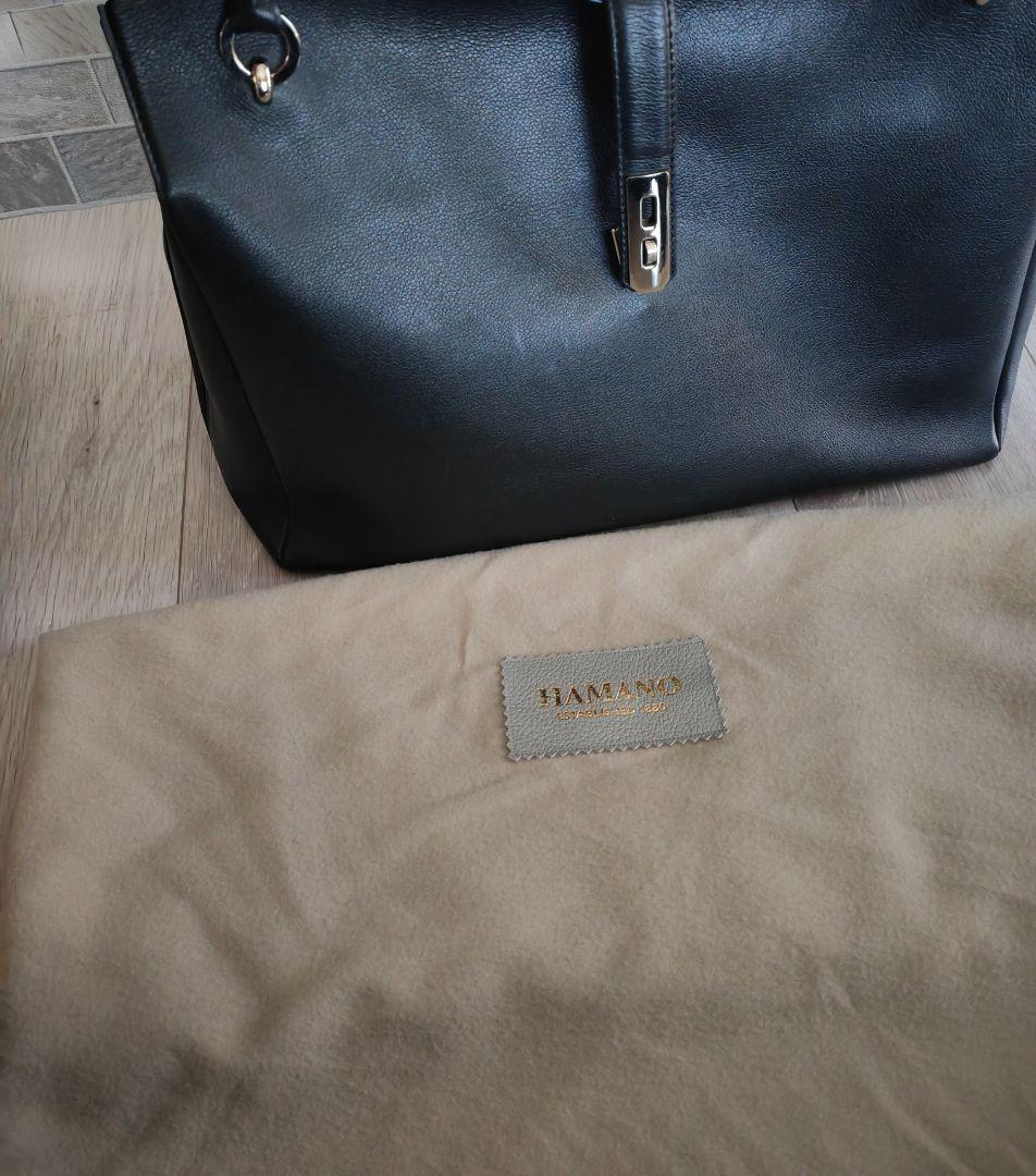 濱野皮革工芸 グレースディライトトートA4収納トートバッグ ブラック×シルバー