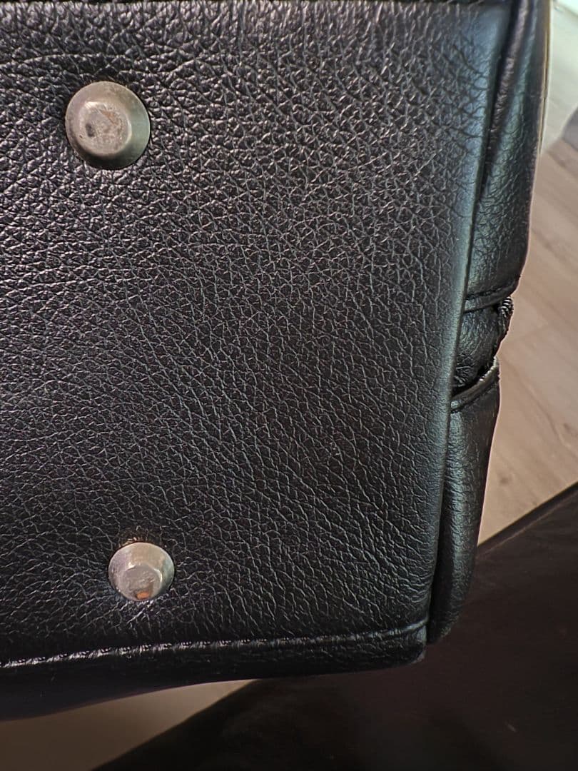 濱野皮革工芸 グレースディライトトートA4収納トートバッグ ブラック×シルバー