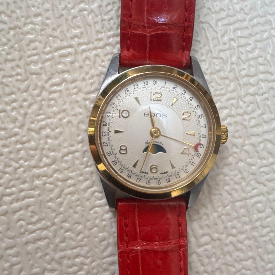 EPOS 自動巻き 腕時計 レッドレザー