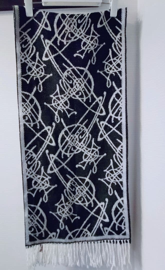 Vivienne Westwood グレー ブラック マフラー　オーブ　ロゴ総柄