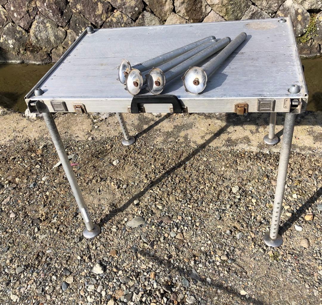 折りたたみテーブル アルミ製アウトドア、キャンプ、釣台(B35)