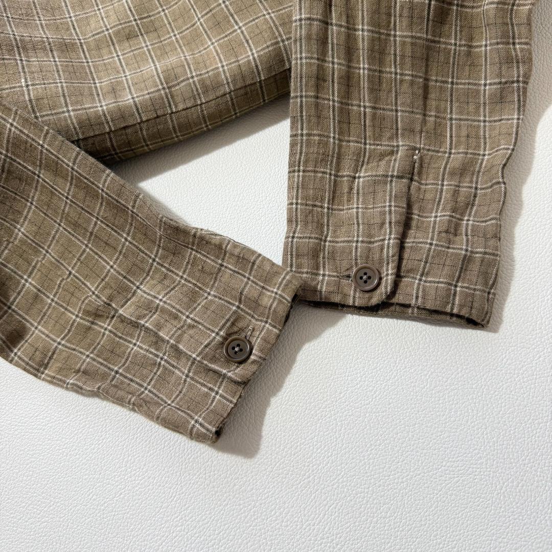 YAECA ヤエカ リネン100% チェックワンピース ロング　日本製　ゆったり