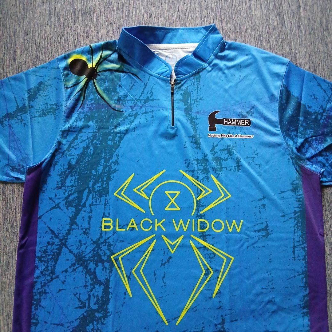 ✨新品✨ボウリングウェア　日本サイズ2XL　ブラックウィドー　ハンマー　ブルー