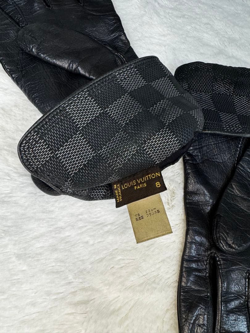 Louis Vuitton ブラックレザーグローブ